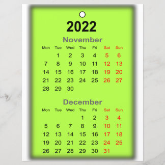 Lámina Calendario Noviembre 2022 Imprimir en..