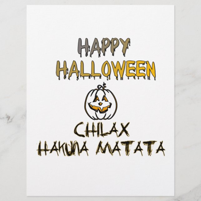 Lámina Cálida y relajada. Feliz Halloween (Anverso)