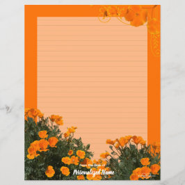 Lámina California Poppies Lined