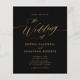 Lámina Caligrafía de oro de presupuesto Invitación a la b