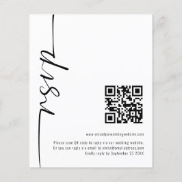 Lámina Caligrafía de presupuesto Código QR Boda RSVP