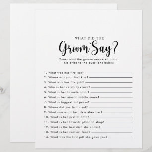 Lámina Caligrafía Ducha de novias ¿Qué dijo el Groom?