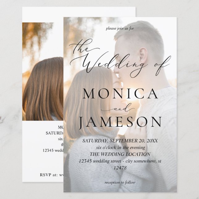 Lámina Caligrafía económica moderna V2 Boda de fotografía (Anverso / Reverso)