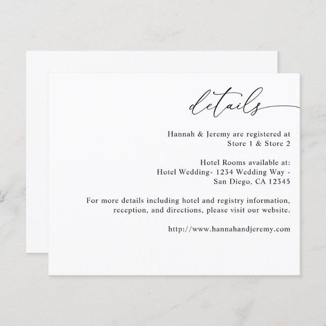 Lámina Caligrafía moderna blanca y negra de presupuesto 3 (Anverso / Reverso)