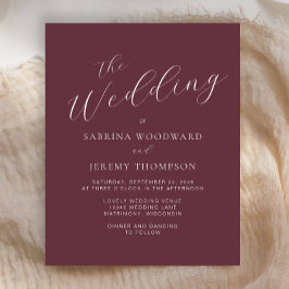 Lámina Caligrafía moderna de presupuesto Invitación a la 