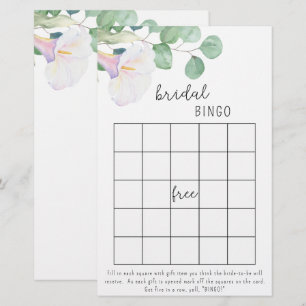 Lámina Calla y eucalipto - juego de bingo con ducha de no