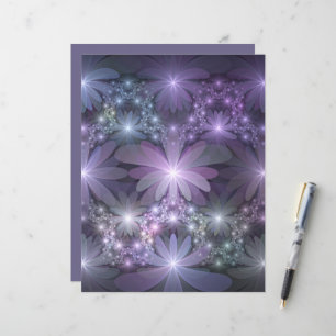 Lámina Cama de flores Arte fractal abstracto brillante de