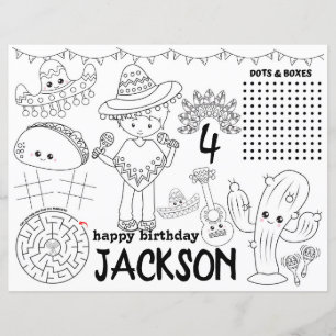Lámina Camaradas de fiesta mexicana, juegos de cumpleaños