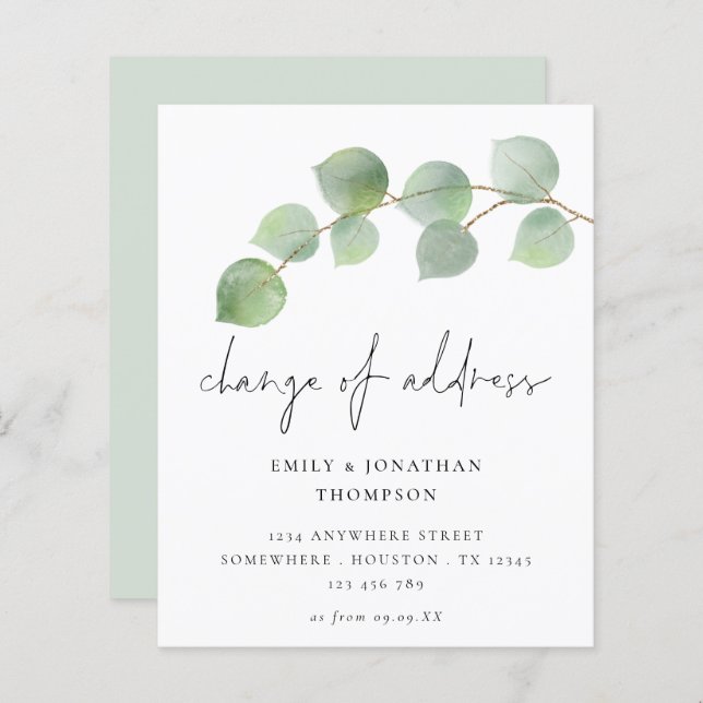 Lámina Cambio de dirección del guión del eucalipto del pr (Anverso / Reverso)