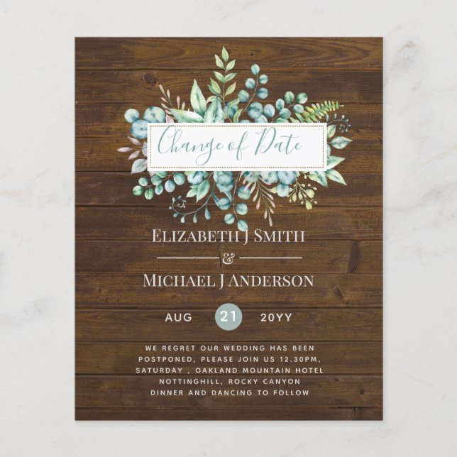 Lámina Cambio de planes Fecha evento de vegetación de mad (Anverso)