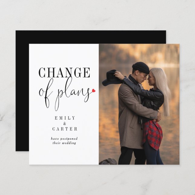 Lámina Cambio Minimalista de planes en blanco negro (Anverso / Reverso)