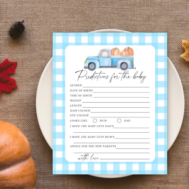 Lámina Camión azul de calabaza - Predicciones y consejos  (Subido por el creador)