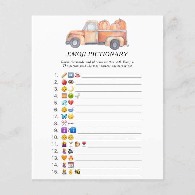 Lámina Camión de calabaza \ juego de picnic de Emoji (Anverso)