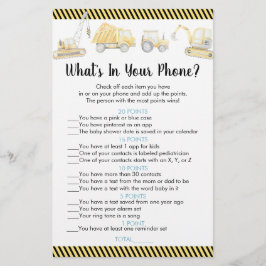 Lámina Camión de construcción qué hay en tu juego de telé