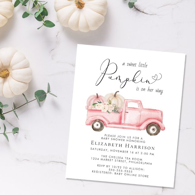 Lámina Camión floral de calabaza bebé niña ducha invitaci (Subido por el creador)
