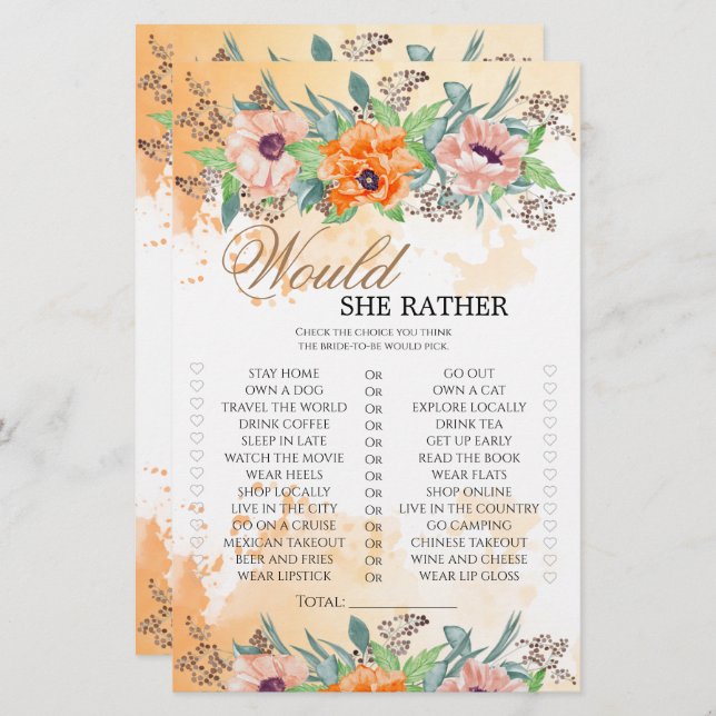 Lámina Camionetas Prefiere un juego de ducha de novias (Anverso / Reverso)