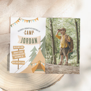 Lámina Campamento Económico Niño al Aire Libre Foto Fiest