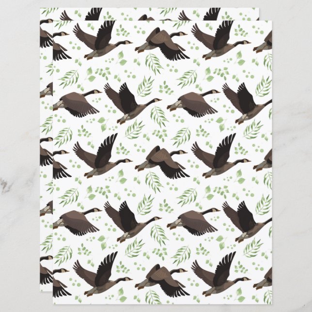 Lámina Canada Geese Scrapbook Paper (Anverso / Reverso)
