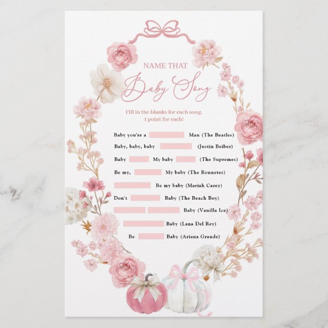 Lámina Canción de calabaza blanca y rosa (Anverso)