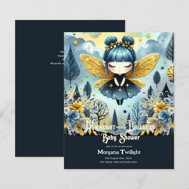 Lámina Canciones de gótico Baby Shower Cute Chica Moonlig (Anverso / Reverso)