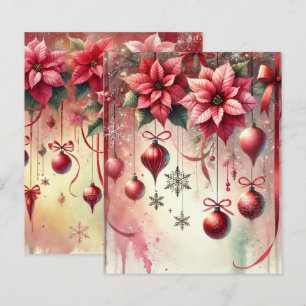 Lámina Canciones de Ornamentos de Navidad de Poinsettia c