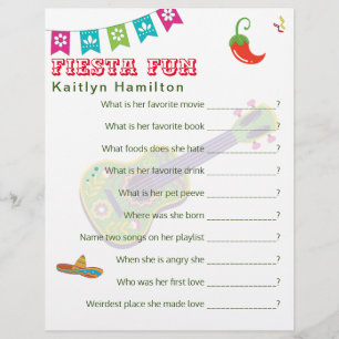 Lámina Cancun Fiesta México Juego de preguntas Baby Showe