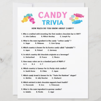 Lámina Candy Trivia Game