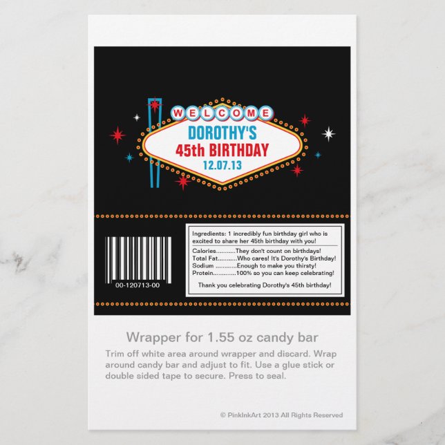 Lámina Candy Wrappper, Personalizado de Las Vegas (Anverso)