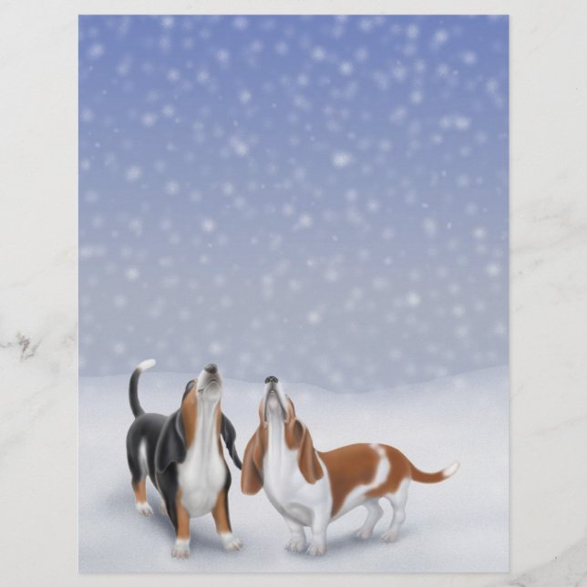 Lámina Canto Nieve Basset Letterhead Stationery (Anverso)