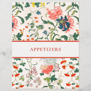 Lámina Capítulo de receta Floral elegante Aperitivos