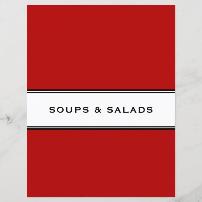 Lámina Capítulo de receta | Sopa y ensalada | Blanco y ne (Reverso)