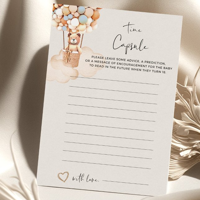 Lámina Cápsula de tiempo de juego de Baby Shower de oso (Subido por el creador)