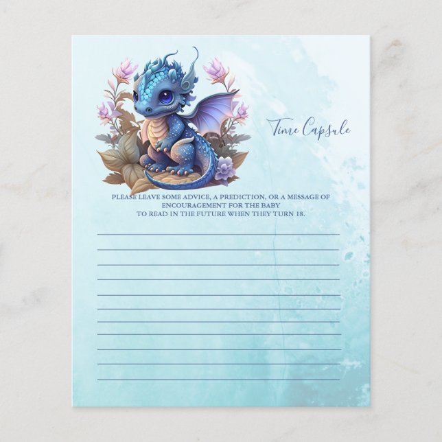 Lámina Cápsula de tiempo de juegos de Baby Shower (Anverso)