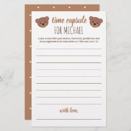 Lámina Cápsula de tiempo para Baby Shower y cumpleaños