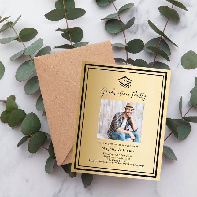 Lámina Captura de foto negra dorada Invitación del partid (Subido por el creador)