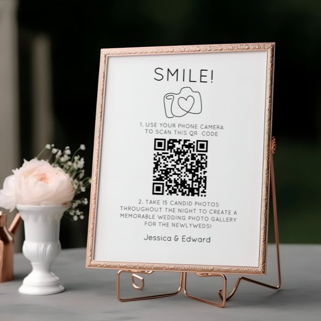 Lámina Capturar el código Qr de amor Moda negra Boda mode (Subido por el creador)