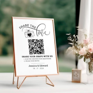 Lámina Capturar el código Qr de amor Moda negra Boda mode