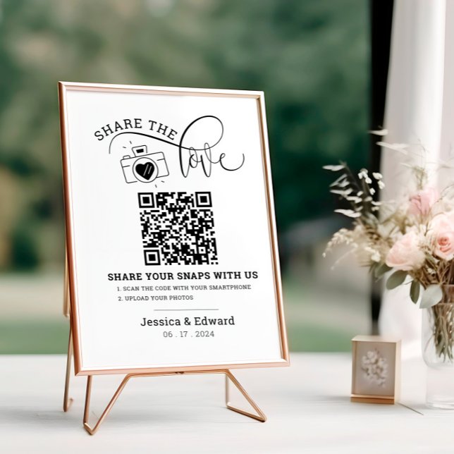 Lámina Capturar el código Qr de amor Moda negra Boda mode (Subido por el creador)
