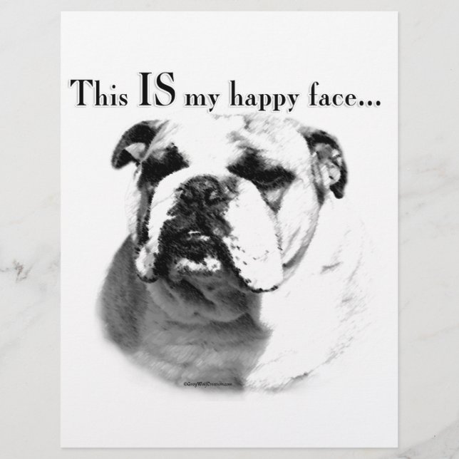 Lámina Cara Feliz de Bulldog (Anverso)