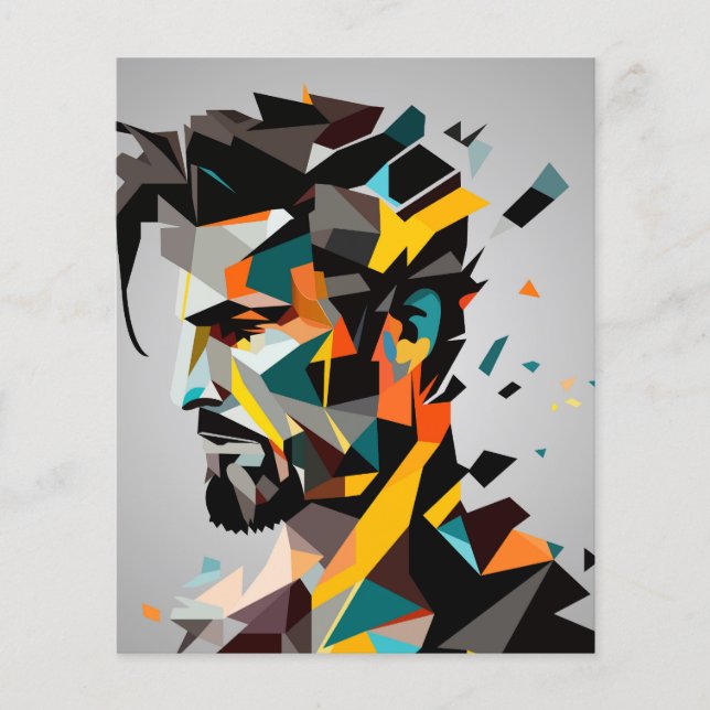 Lámina Cara humana en estilo abstracto (Anverso)