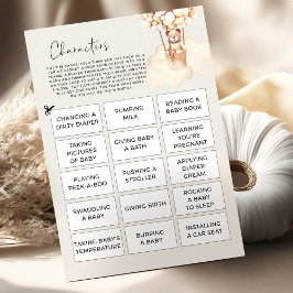 Lámina Caracteres de juego de Baby Shower de oso