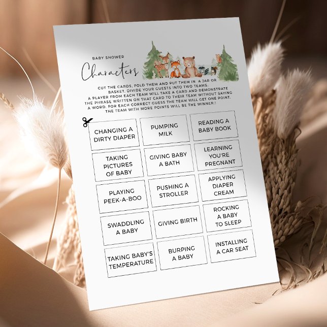 Lámina CARACTERES DE Juego de Baby Shower Woodland (Subido por el creador)