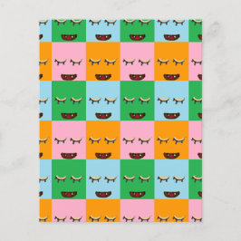 Lámina Caras de bloques de monstruo sonrientes