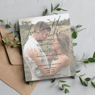 Lámina carcajada de amor y foto boda para siempre Invitac