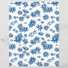 Lámina Cardstock floral azul a dos lados