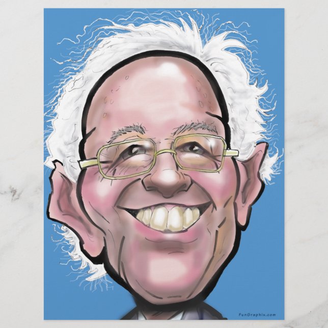 Lámina Caricatura de Bernie Sanders (Anverso)