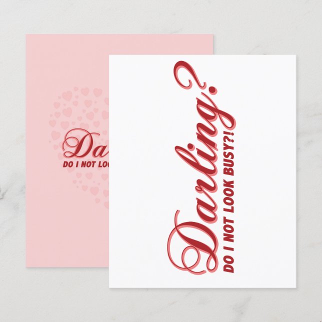 Lámina Cariño, no me veo muy ocupado diciendo (Anverso / Reverso)