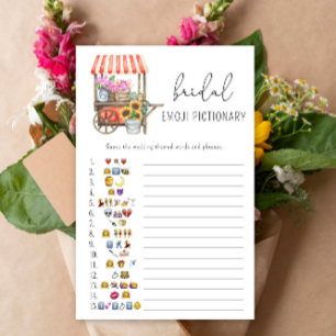 Lámina Carrito de flores - emoji de ducha de novia