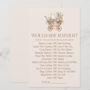 Lámina Carrito Floral Prefiere Un Juego De Baby Shower