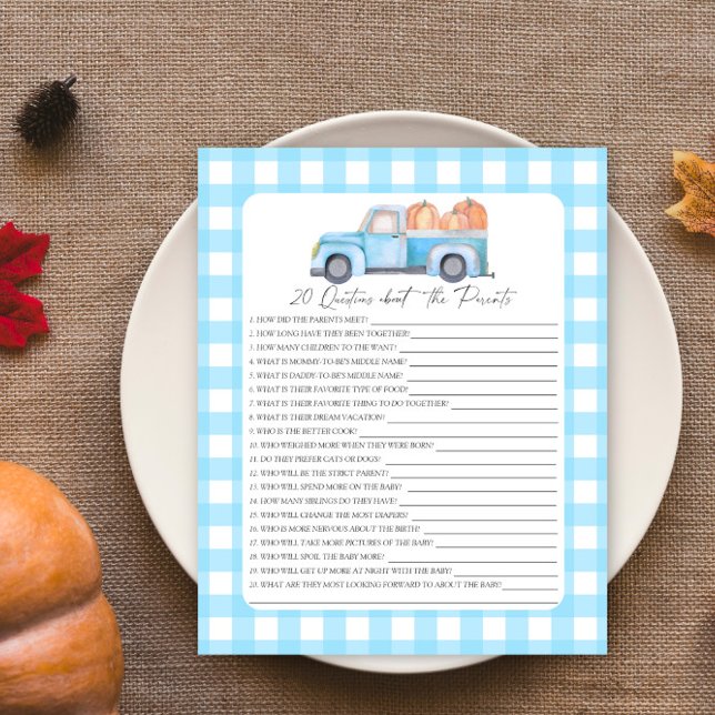 Lámina Carro azul calabaza - 20 preguntas sobre los padre (Subido por el creador)